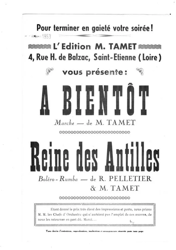télécharger la partition d'accordéon Reine des Antilles au format PDF