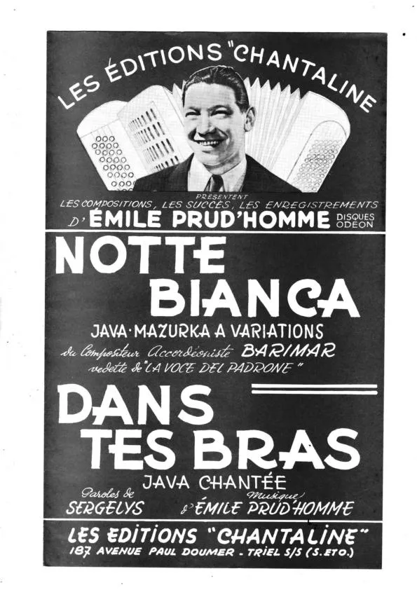 télécharger la partition d'accordéon Notte Bianca (Arrangement : Emile Prud'homme) (Java Mazurka à Variations) au format PDF