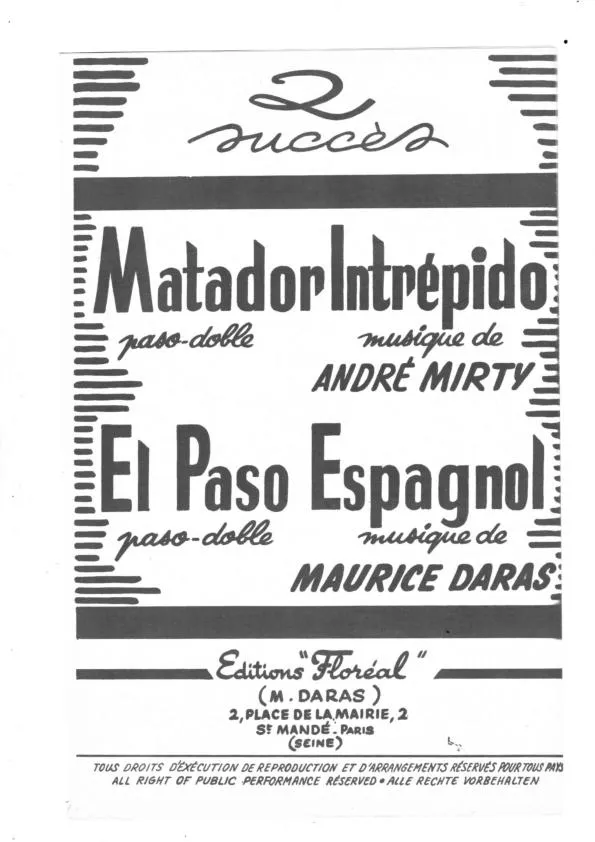 télécharger la partition d'accordéon Matador Intrépido (Orchestration) (Paso Doble) au format PDF