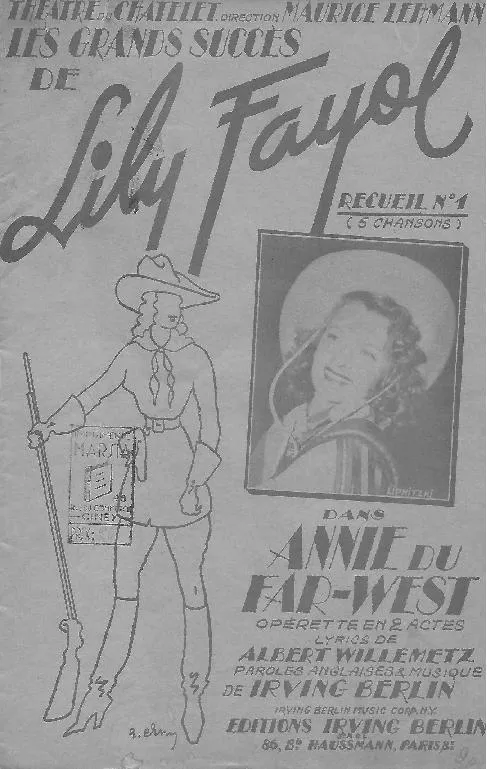 télécharger la partition d'accordéon Recueil n°1: Les grands succès de Lily Fayol dans Annie du Far West (5 chansons) au format PDF