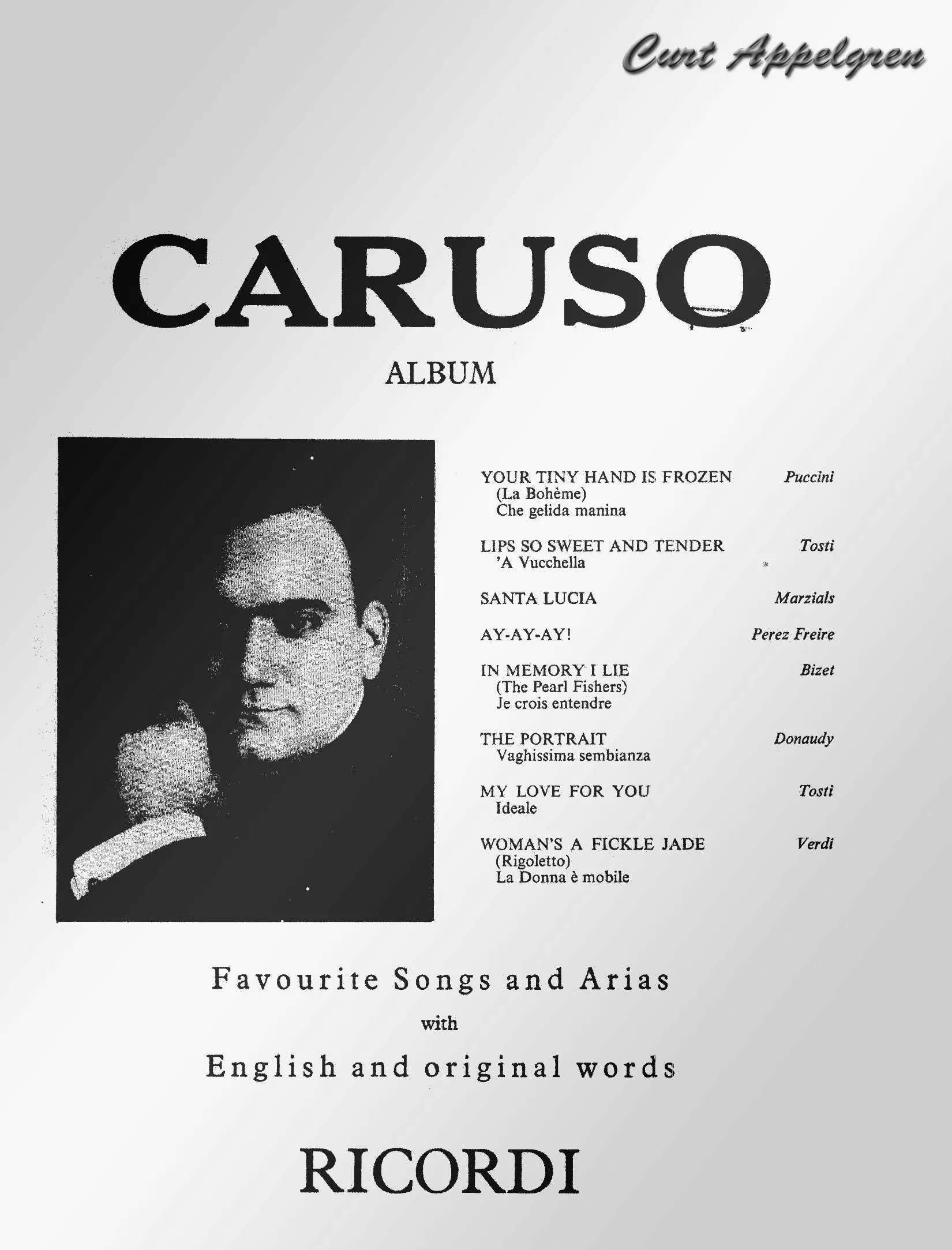 télécharger la partition d'accordéon Caruso Album (8 titres) au format PDF
