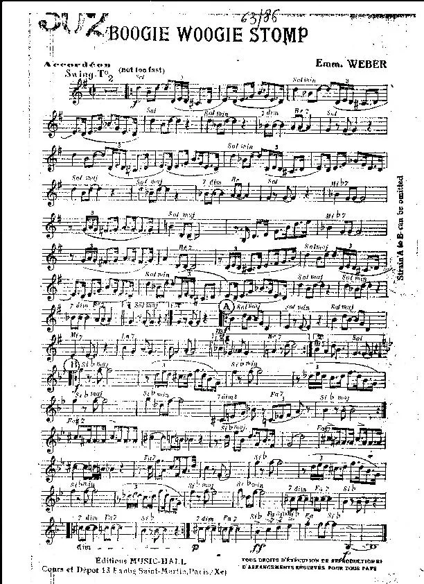 télécharger la partition d'accordéon Boogie Woogie Stomp (Swing) au format PDF
