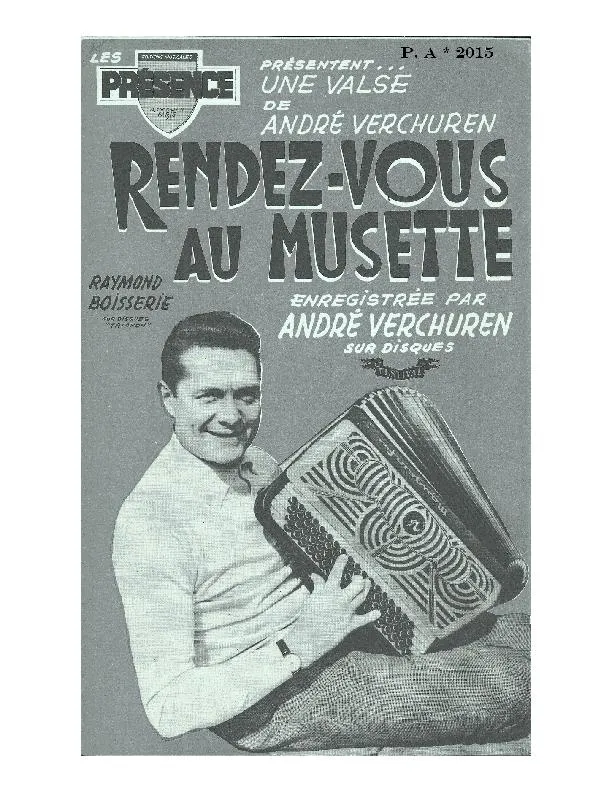 télécharger la partition d'accordéon Rendez Vous au Musette (Orchestration) (Valse) au format PDF