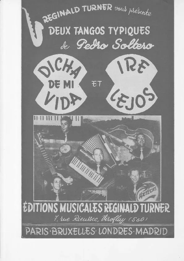 télécharger la partition d'accordéon Dicha de mi vida + Ire lejos (Tango) au format PDF