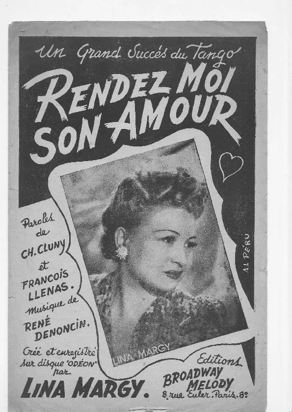 télécharger la partition d'accordéon Rendez moi son amour (Chant : Lina Margy) (Tango) au format PDF