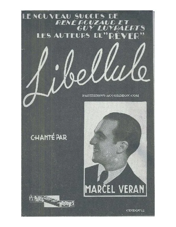 télécharger la partition d'accordéon Libellule (Chant : Marcel Véran) au format PDF