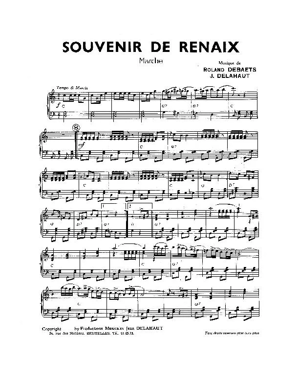 télécharger la partition d'accordéon Souvenir de Renaix (Marche) au format PDF