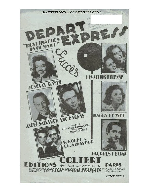 télécharger la partition d'accordéon Départ Express (Destination inconnue) (Fox) au format PDF
