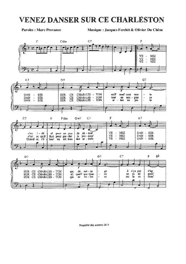 télécharger la partition d'accordéon Venez danser sur ce charleston au format PDF