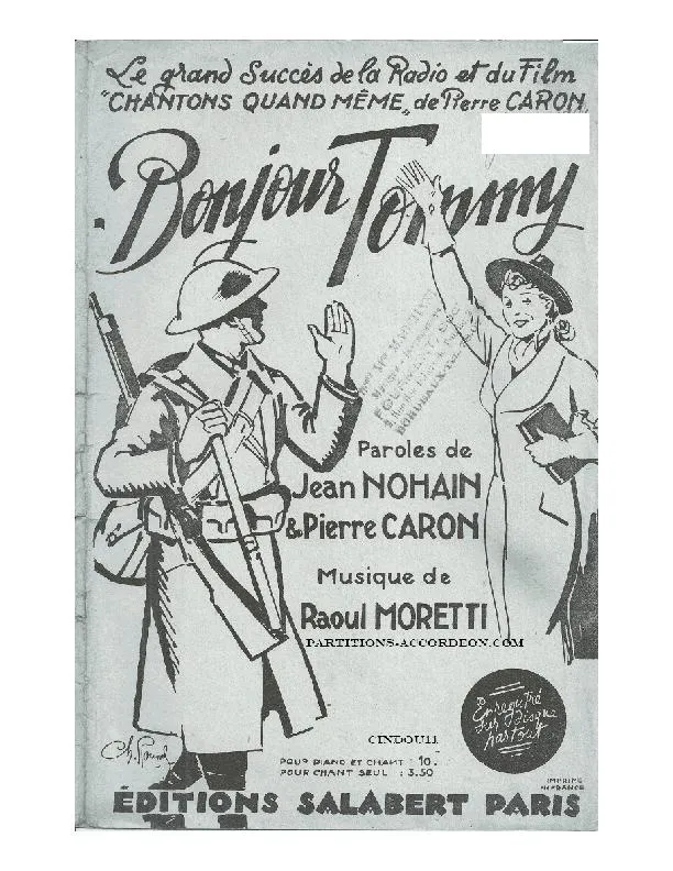 télécharger la partition d'accordéon Bonjour Tommy (Du Film : Chantons quand même) (Marche) au format PDF
