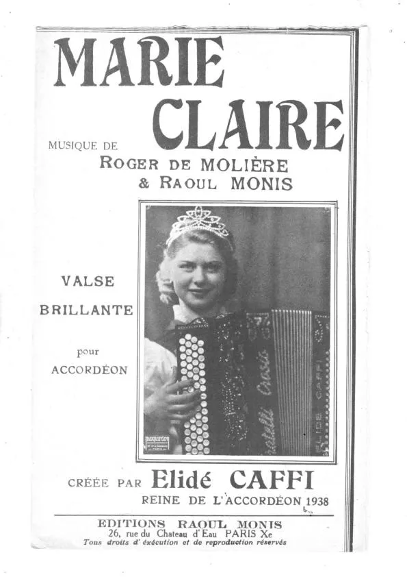 télécharger la partition d'accordéon Marie Claire (Valse) au format PDF