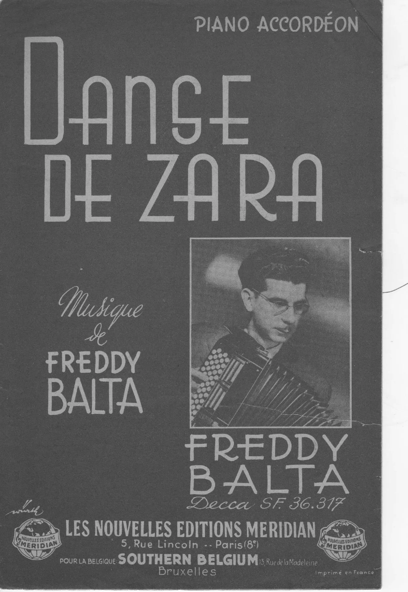 télécharger la partition d'accordéon Danse de Zara (Fox) au format PDF