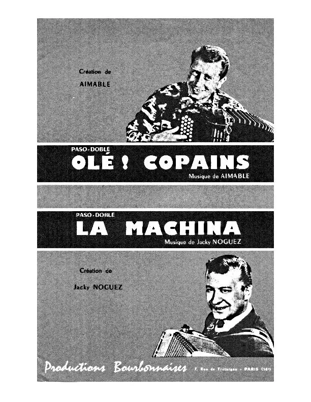 télécharger la partition d'accordéon Olé Copains (Orchestration Complète) (Paso Doble) au format PDF