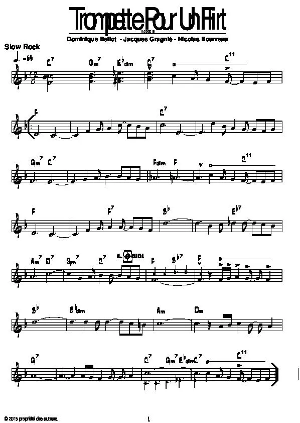 télécharger la partition d'accordéon Trompette pour un flirt (Slow Rock) au format PDF