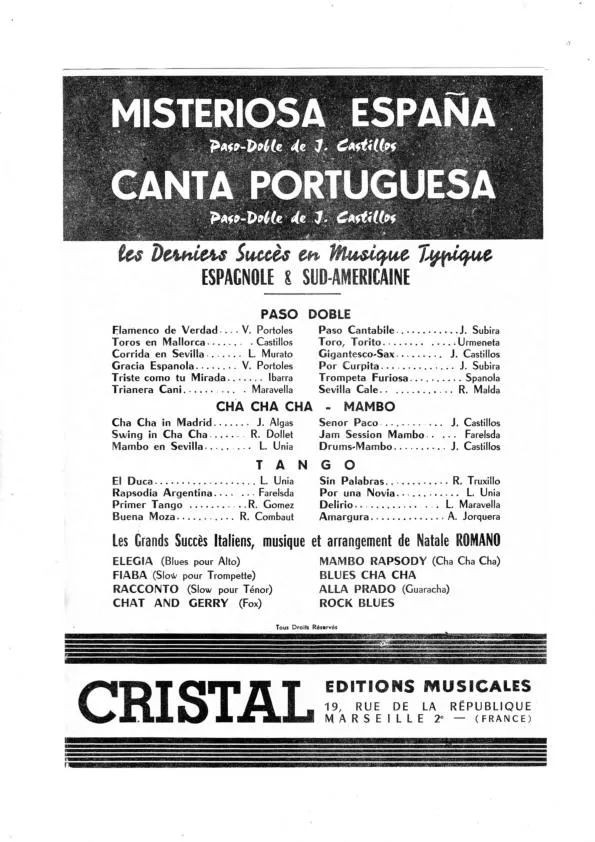 télécharger la partition d'accordéon Misteriosa España (Orchestration) (Paso Doble) au format PDF