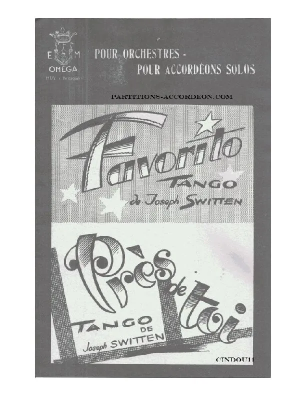 télécharger la partition d'accordéon Près de toi (Orchestration) (Tango) au format PDF