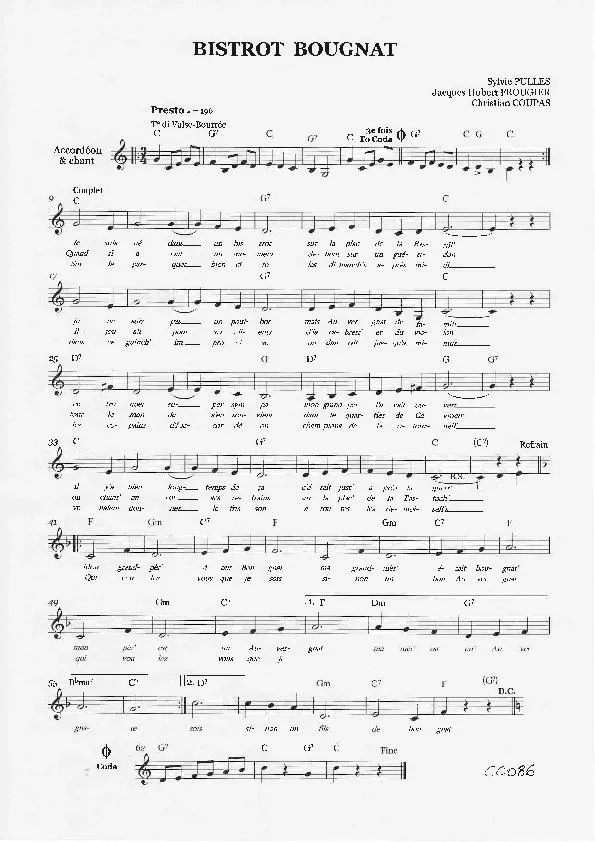 télécharger la partition d'accordéon Bistrot Bougnat (Valse Bourrée) au format PDF