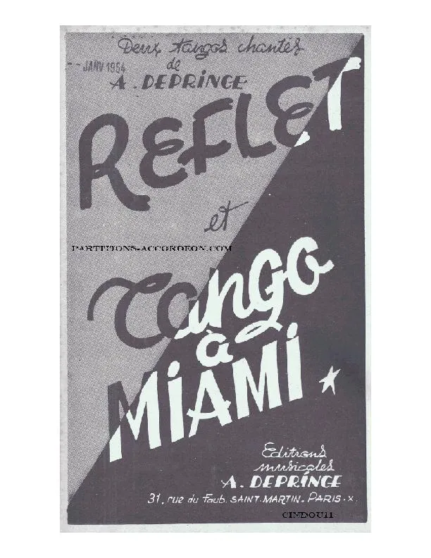 télécharger la partition d'accordéon Reflet (Orchestration) (Tango) au format PDF