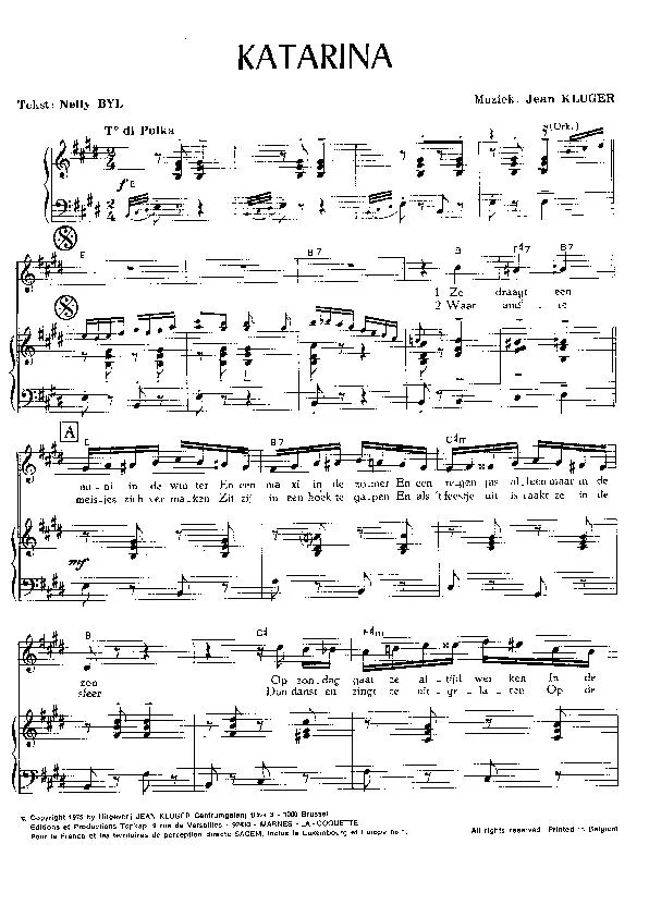 télécharger la partition d'accordéon Katarina (Polka) au format PDF