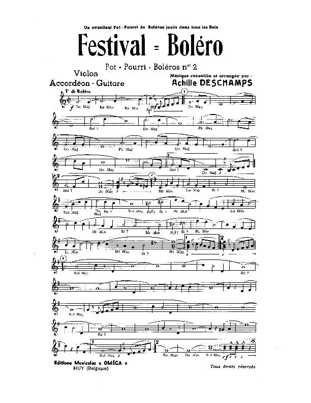 télécharger la partition d'accordéon Festival Boléro (Pot Pourri Boléros n°2) au format PDF