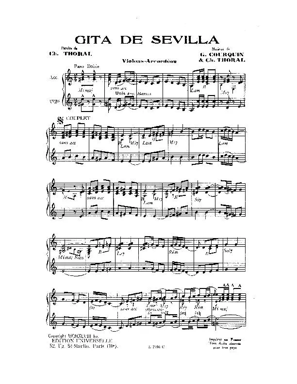 télécharger la partition d'accordéon Gita de Sévilla (Paso Doble) au format PDF