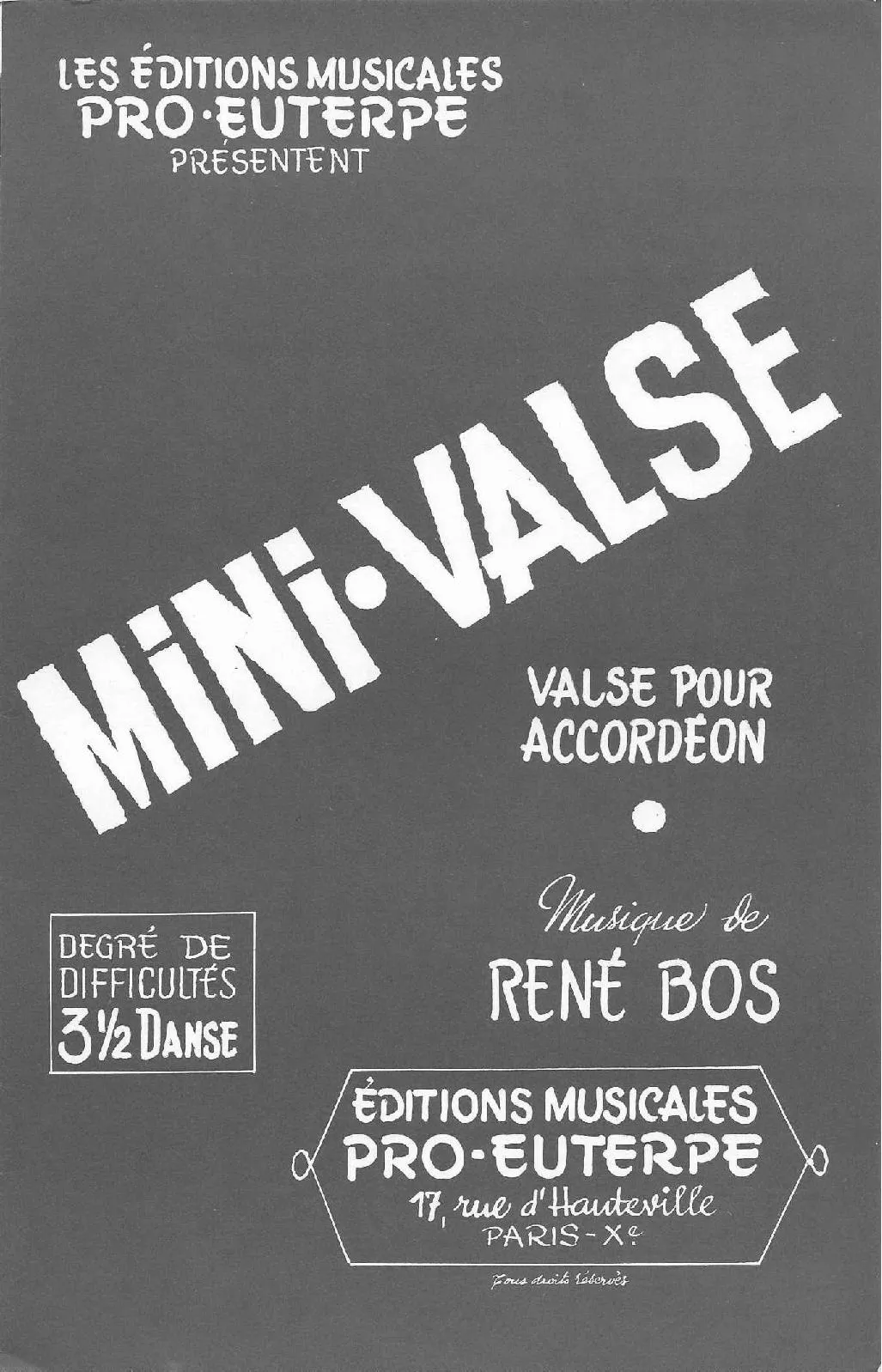 télécharger la partition d'accordéon Mini Valse au format PDF