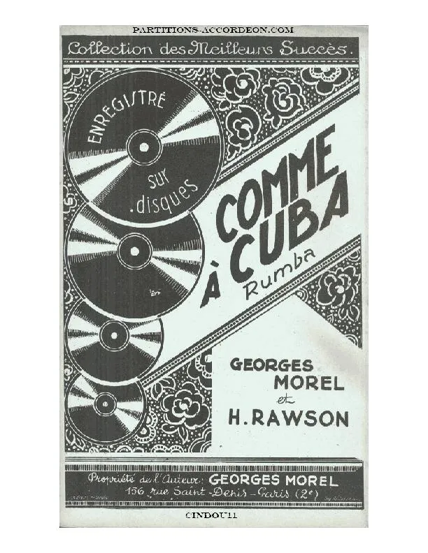 télécharger la partition d'accordéon Comme à Cuba (Orchestration) (Rumba) au format PDF
