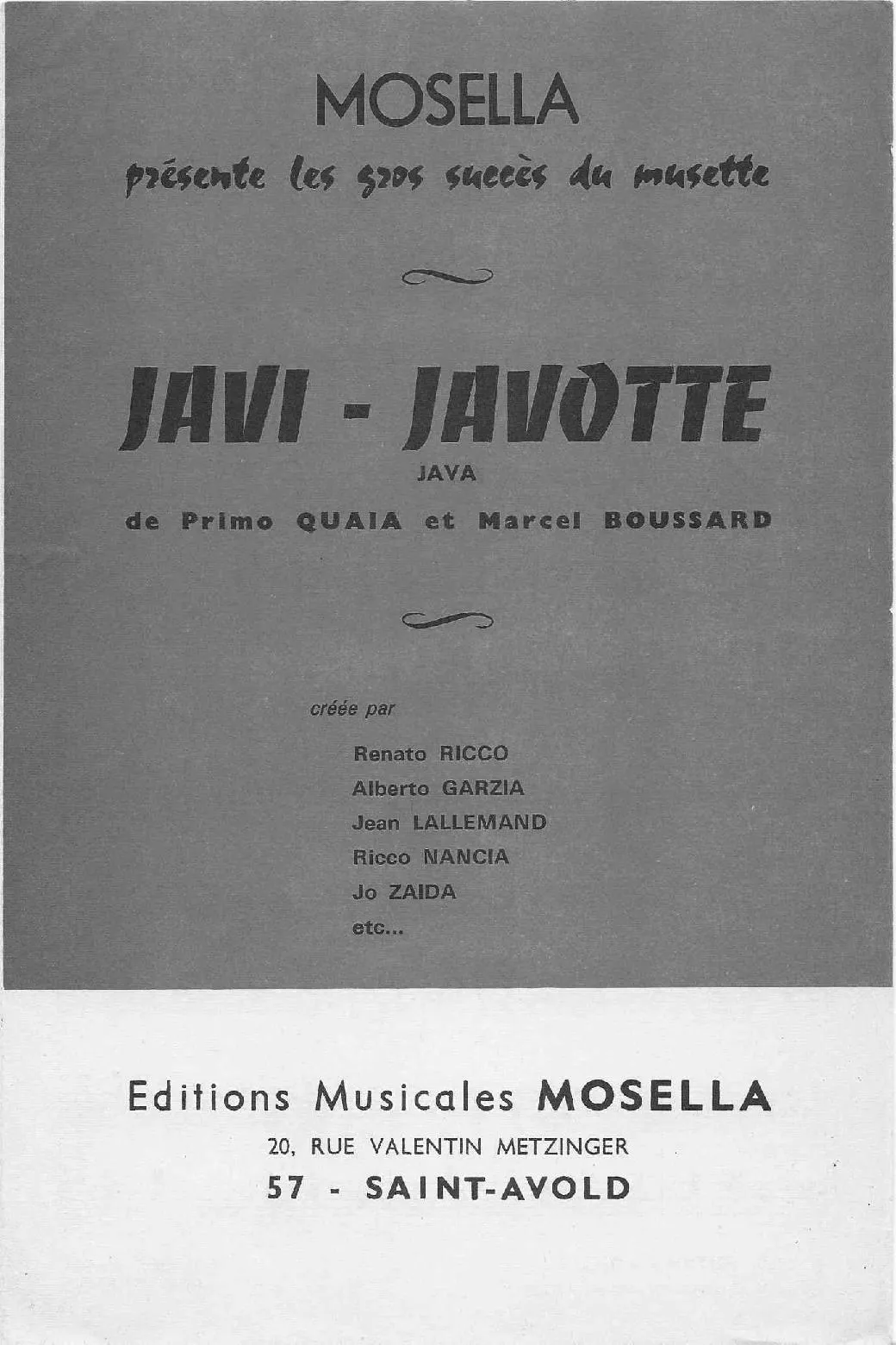 télécharger la partition d'accordéon Javi Javotte (Java) au format PDF