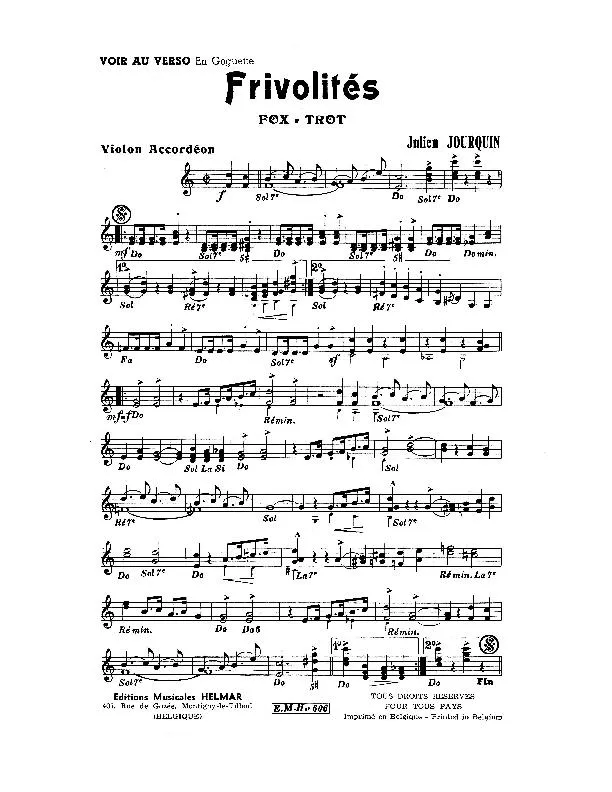 télécharger la partition d'accordéon Frivolités (Fox Trot) au format PDF