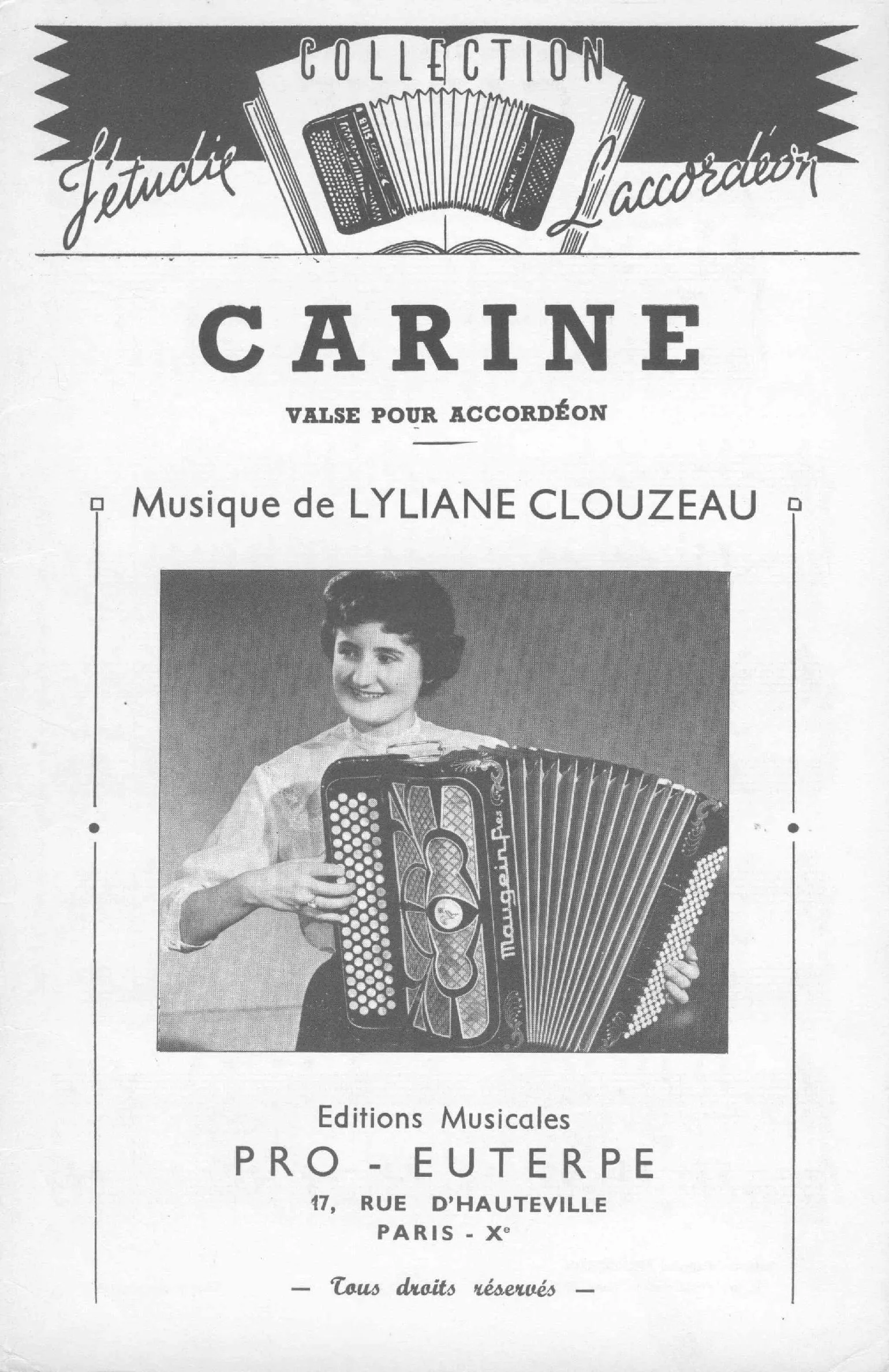télécharger la partition d'accordéon Carine (Valse) au format PDF