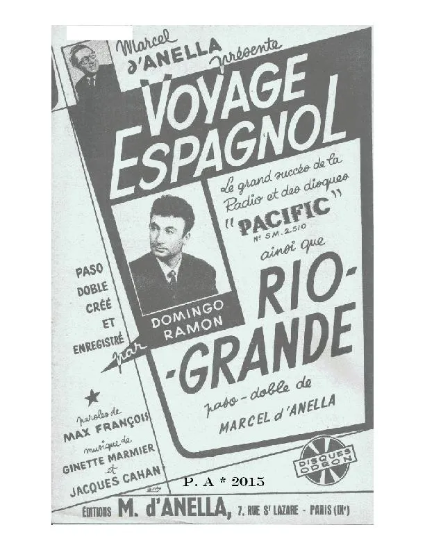 télécharger la partition d'accordéon Voyage Espagnol (Orchestration Complète) (Paso Doble) au format PDF