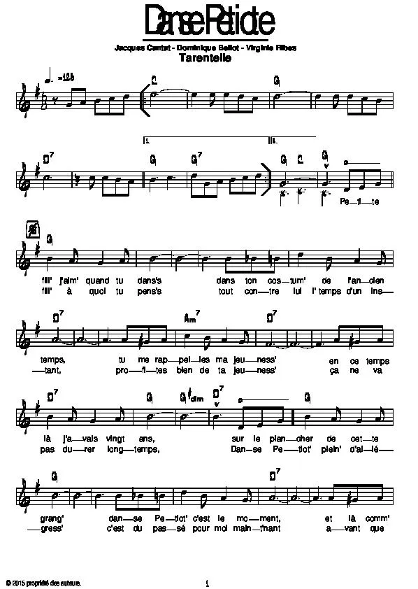 télécharger la partition d'accordéon Danse Petiote (Tarentelle) au format PDF