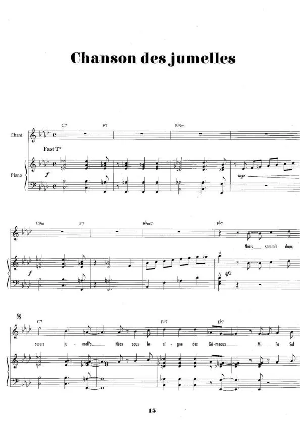 télécharger la partition d'accordéon Chanson Des Jumelles (Du Film : Les Demoiselles De Rochefort) au format PDF