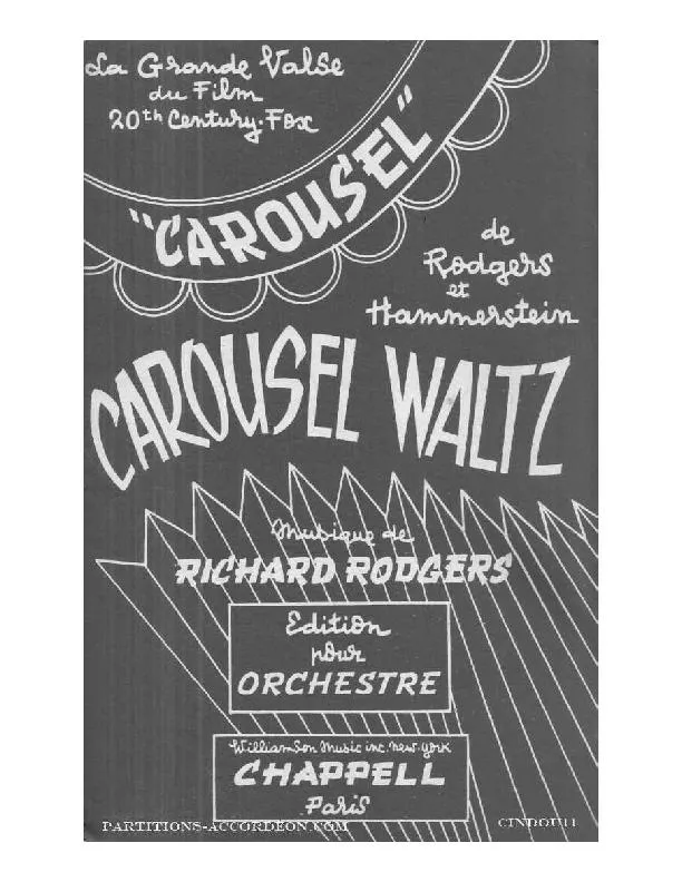 télécharger la partition d'accordéon Carousel Waltz (Valse du film : Carousel) (Orchestration Complète) au format PDF