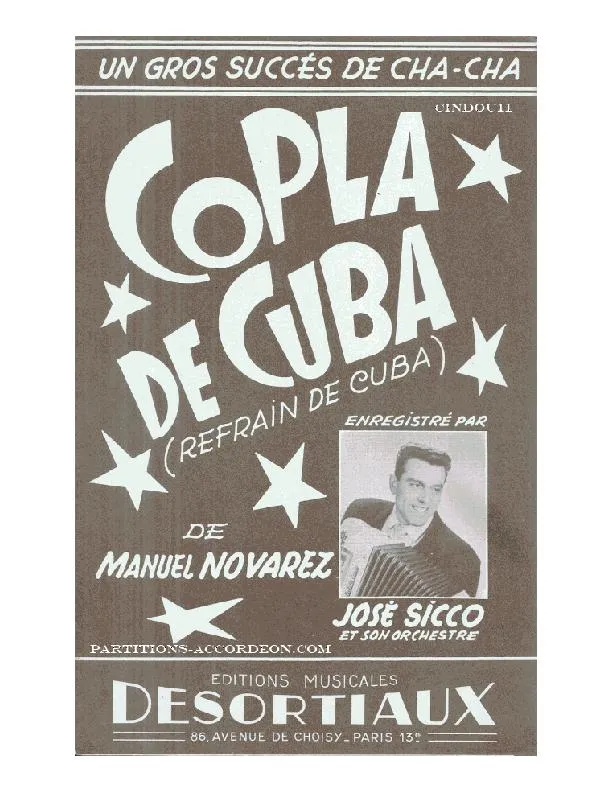 télécharger la partition d'accordéon Copla de Cuba (Refrain de Cuba) (Orchestration) (Cha Cha Cha) au format PDF