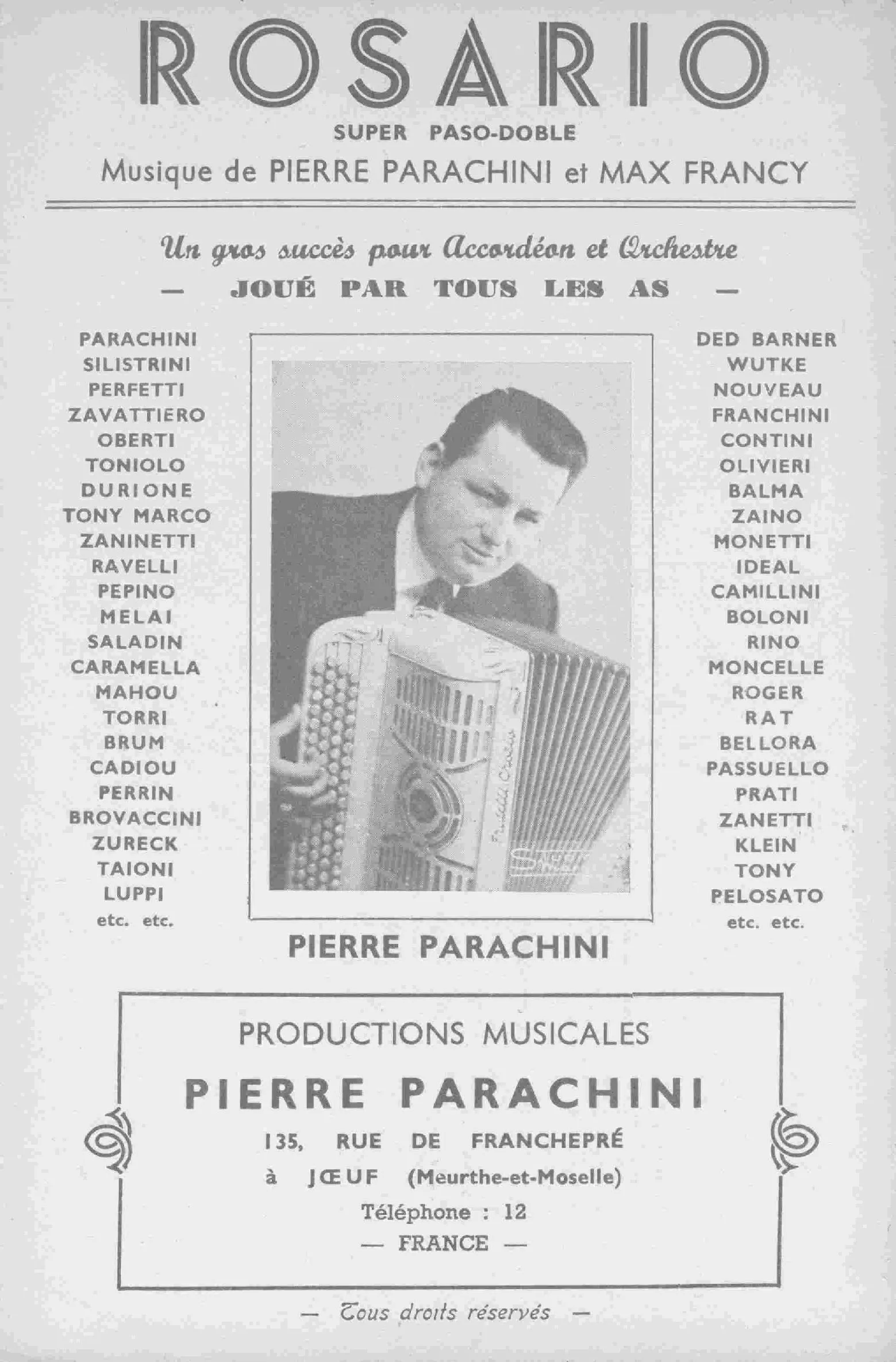 télécharger la partition d'accordéon Rosario (Paso Doble) au format PDF