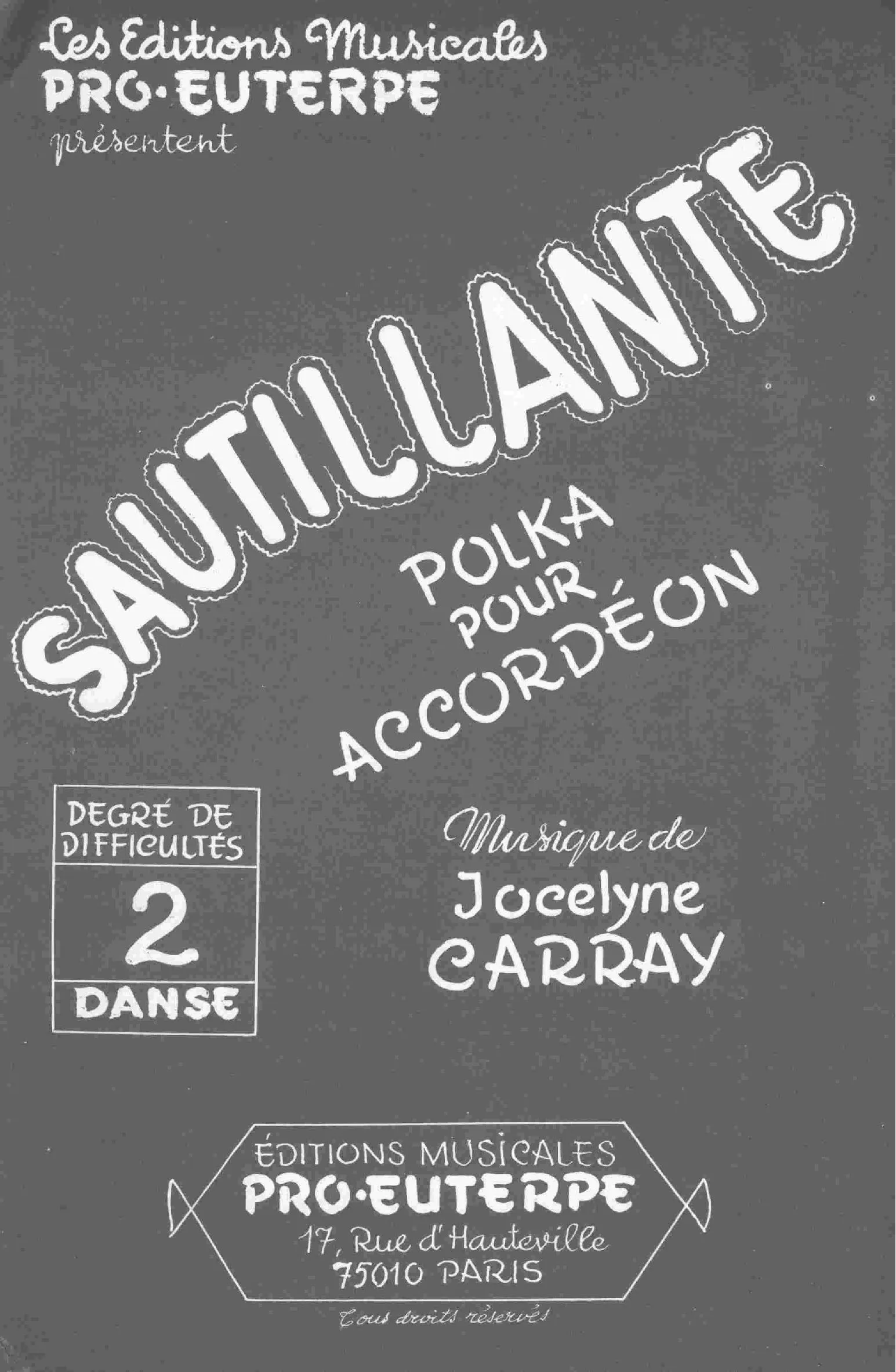 télécharger la partition d'accordéon Sautillante (Polka) au format PDF