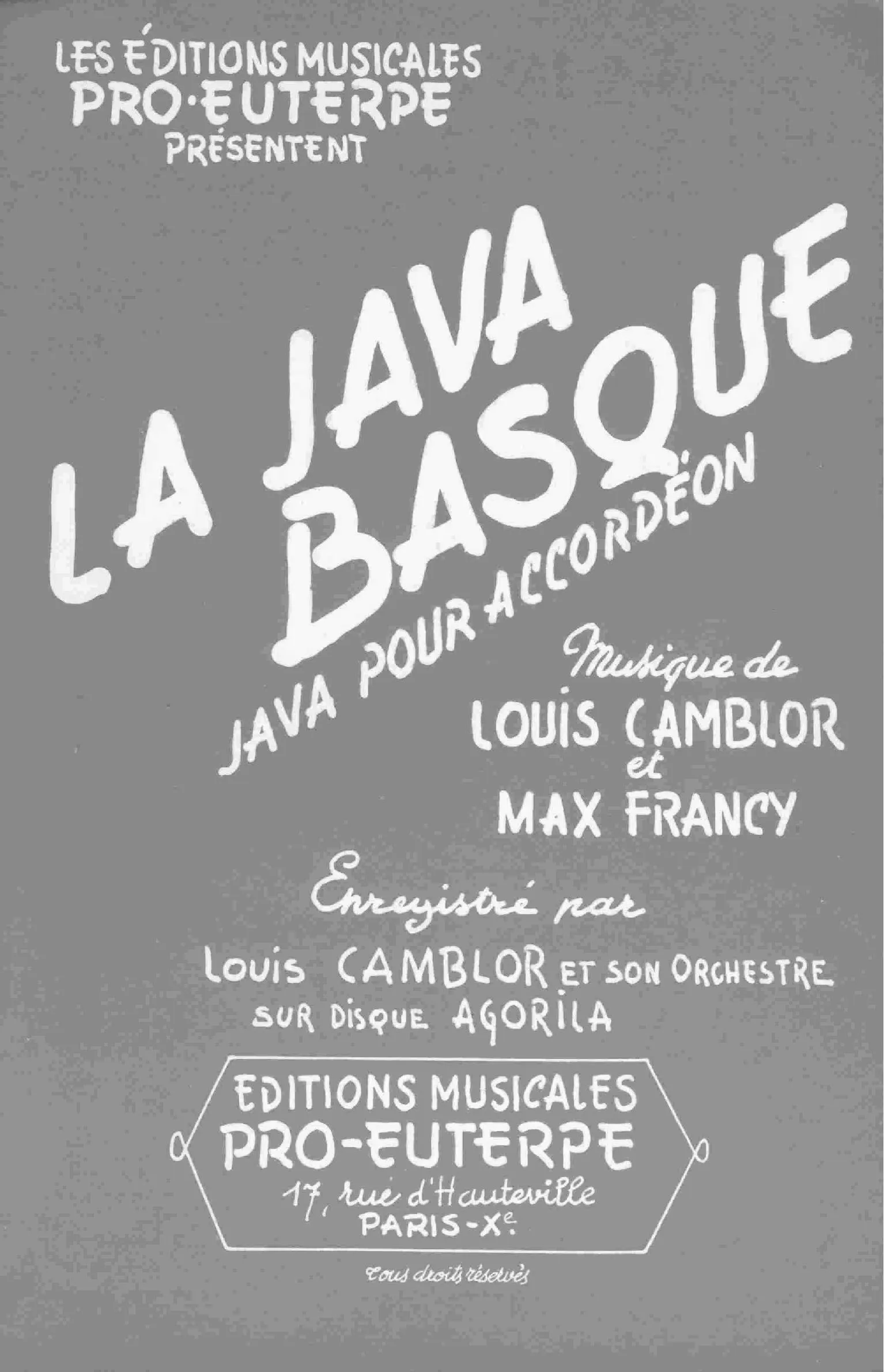 télécharger la partition d'accordéon La Java Basque au format PDF