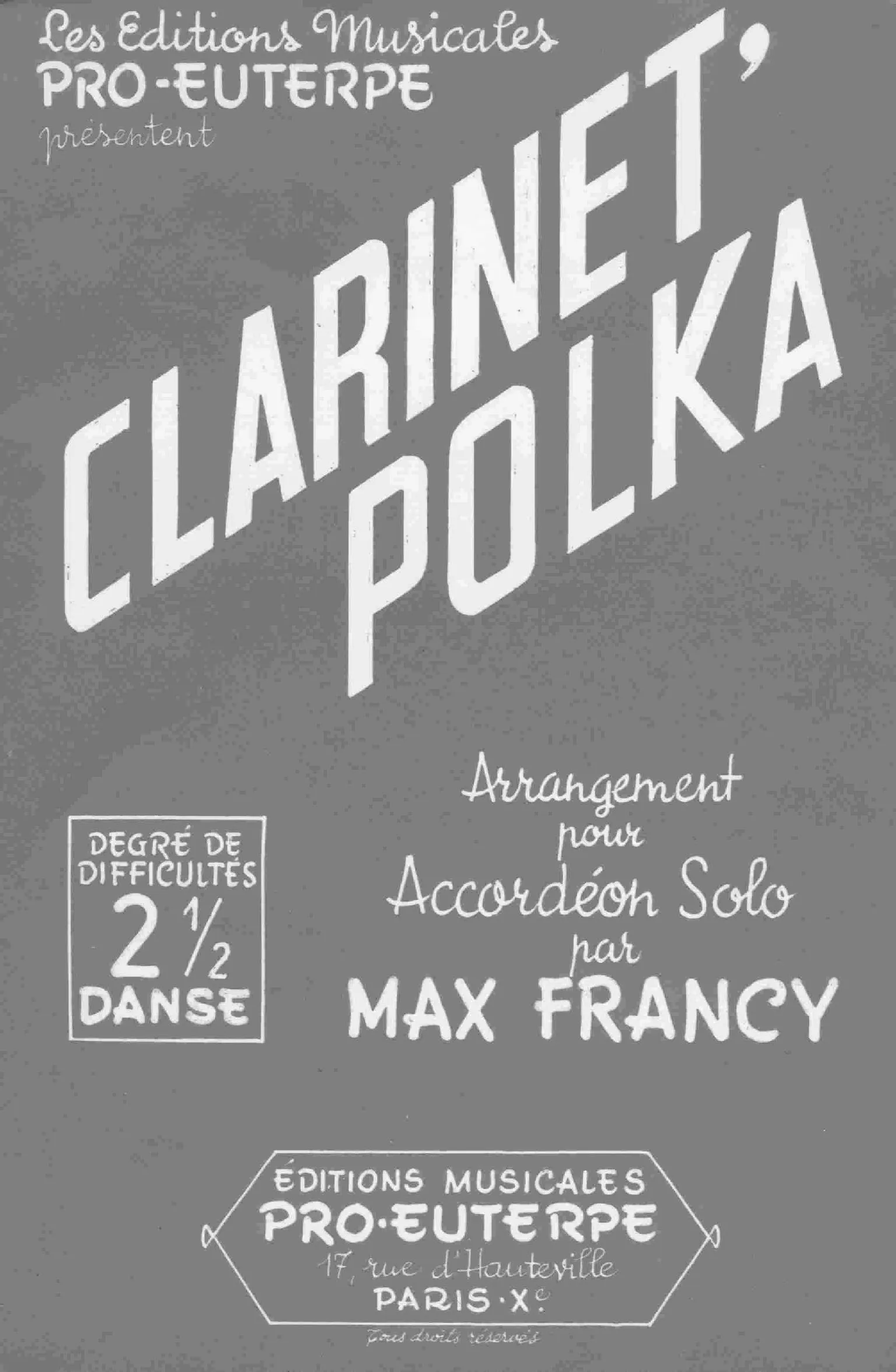 télécharger la partition d'accordéon Clarinet' Polka au format PDF