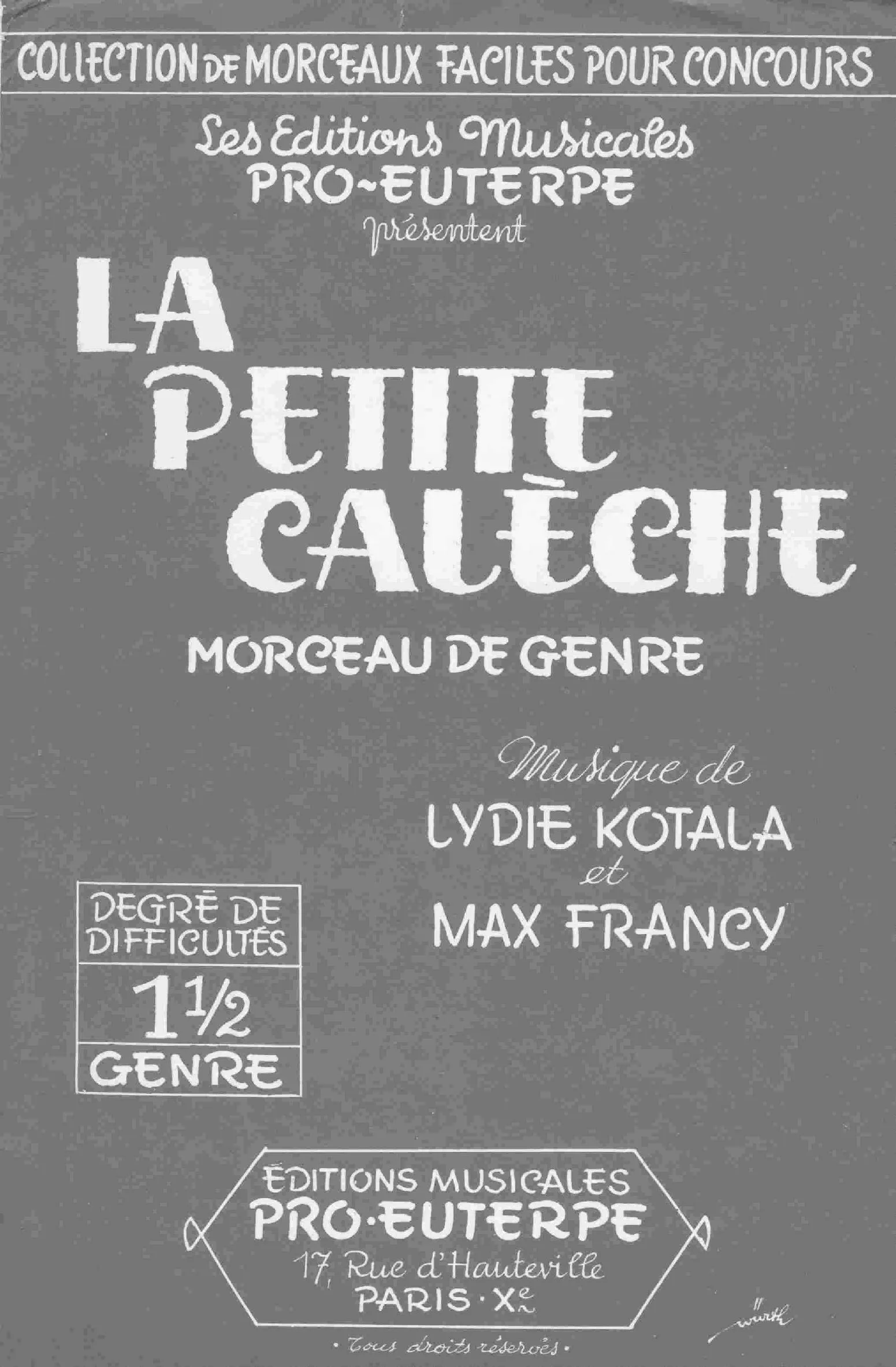 télécharger la partition d'accordéon La petite calèche (Morceau de Genre) au format PDF