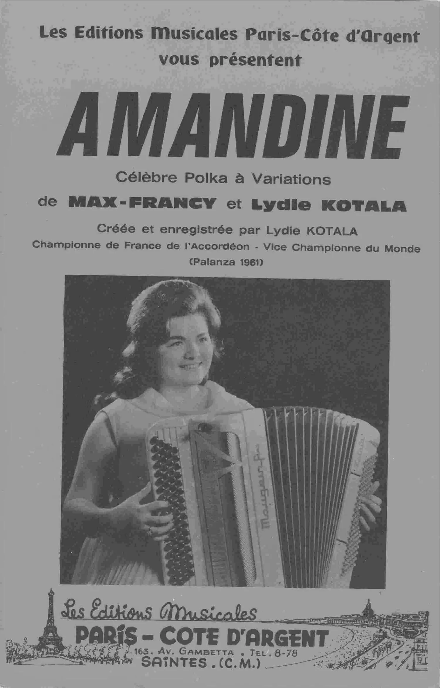 télécharger la partition d'accordéon Amandine (Arrangement : Dino Margelli) (Polka) au format PDF
