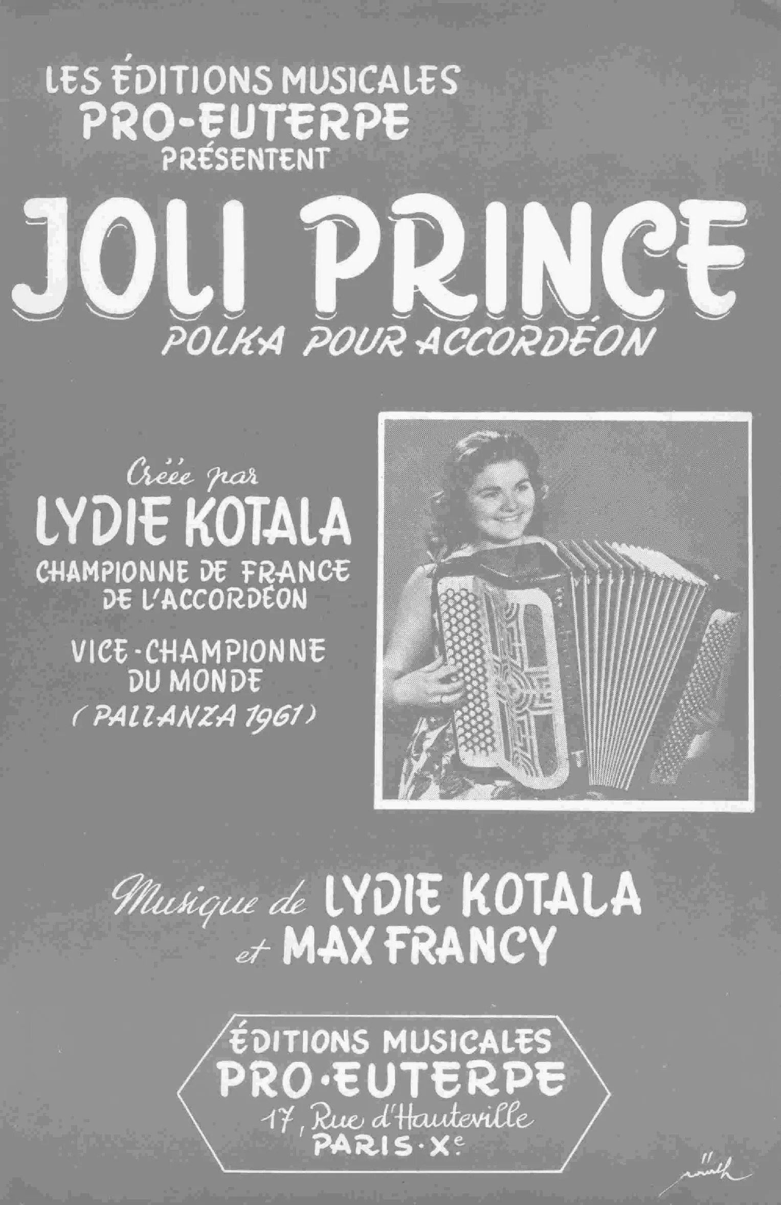 télécharger la partition d'accordéon Joli Prince (Polka) au format PDF