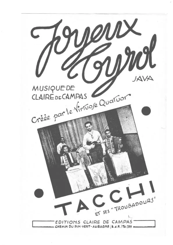 télécharger la partition d'accordéon Joyeux Tyrol (Orchestration) (Java) au format PDF