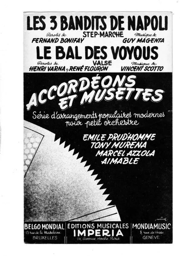 télécharger la partition d'accordéon Le bal des voyous (Orchestration) (Valse) au format PDF
