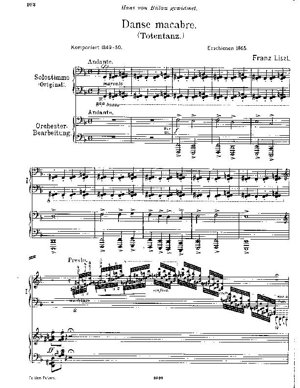 télécharger la partition d'accordéon Danse Macabre (Totentanz) au format PDF