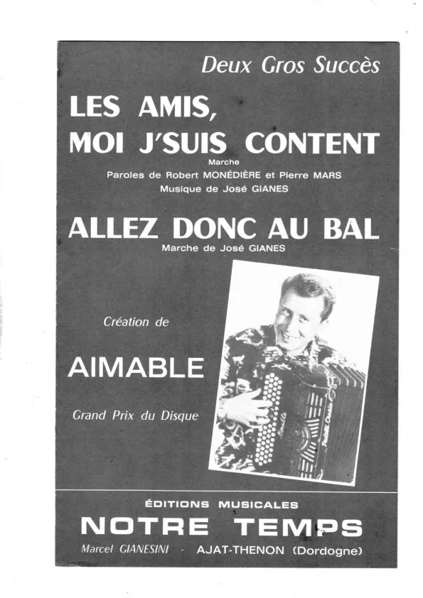 télécharger la partition d'accordéon Allez donc au bal + A nous les gars (Marche) au format PDF