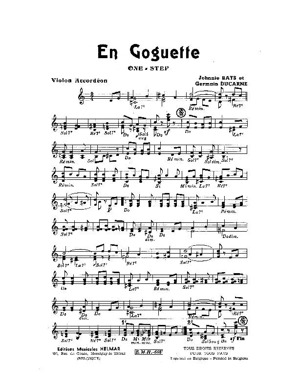 télécharger la partition d'accordéon En Goguette (One Step) au format PDF