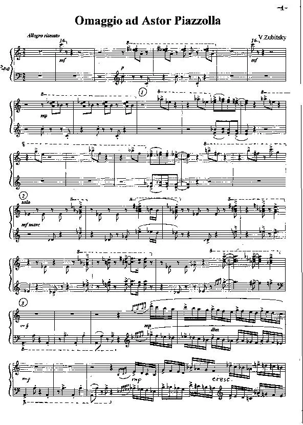 télécharger la partition d'accordéon Omaggio ad Astor Piazzolla (Partie 1) au format PDF