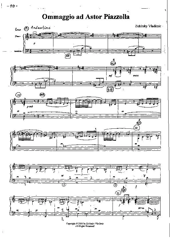 télécharger la partition d'accordéon Omaggio ad Astor Piazzolla (Concert for Accordion and Orchestra) (Partie 2) au format PDF