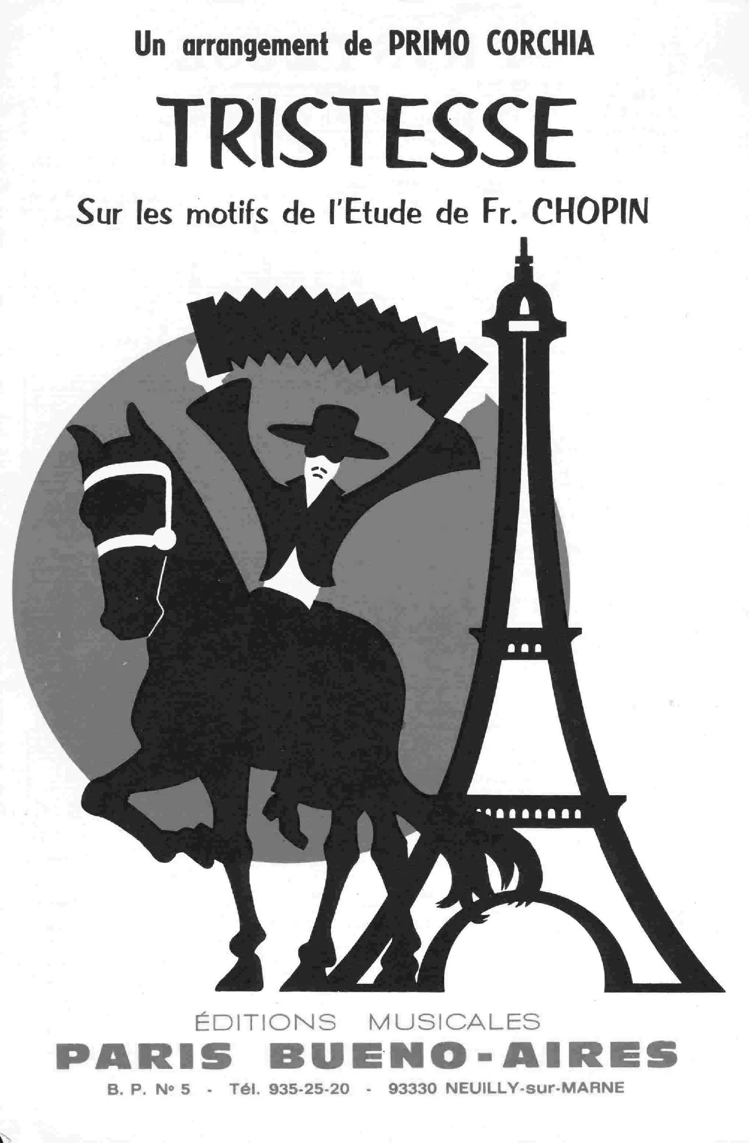 télécharger la partition d'accordéon Tristesse (Sur les motifs de l'étude de Frédéric Chopin) (Tango) au format PDF
